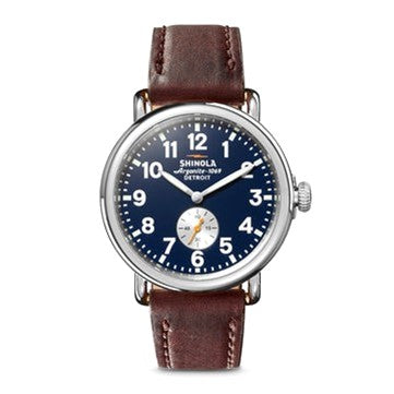 Shinola Runwell 41mm Sub Second Hand, Mid Night Blue Dial, Cattail Leather Strap