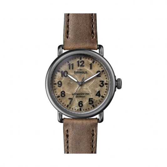 Shinola 41mm Runwell, Petoskey, British Tan Leather Strap