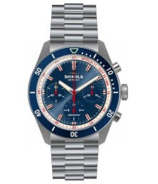 Shinola 43mm,Titanium Bracelet Apollo 11 Sea Blue Dial 43 1st Brushed Titanium Gift Set