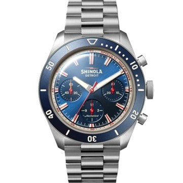 Shinola 43mm,Titanium Bracelet Apollo 11 Sea Blue Dial 43 1st Brushed Titanium Gift Set