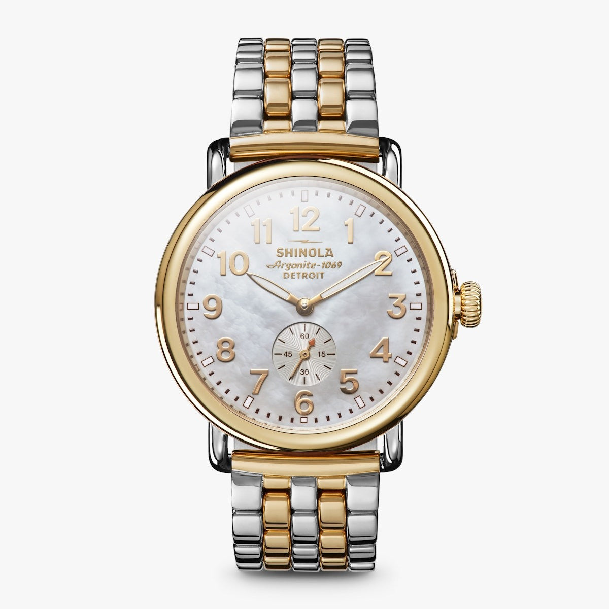 Shinola Two Tone Runwell, 41mm Sub Second Hand, MOP dial