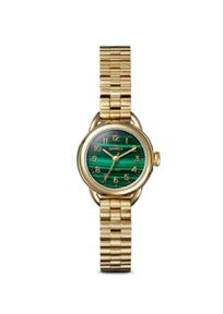 Shinola 25MM Runabout, Malachite Dial, Gold Tone Watch
