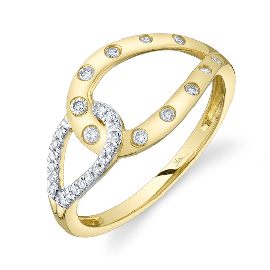 14k Yellow Gold 0.15ct Diamond Fashion Ring with 29 Diamonds