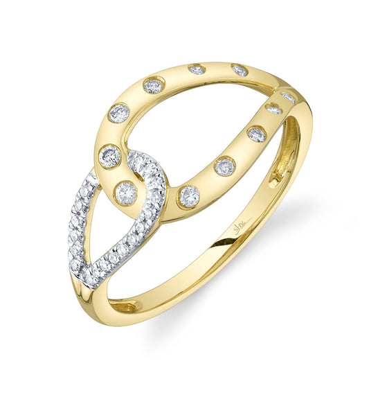 14k Yellow Gold 0.15ct Diamond Fashion Ring with 29 Diamonds