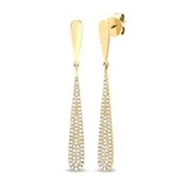 14k Yellow Gold 0.31Ct Diamond Dangle Earring