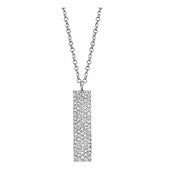 14k White Gold 0.25Ct Diamond Necklace with Five Rows of Diamonds