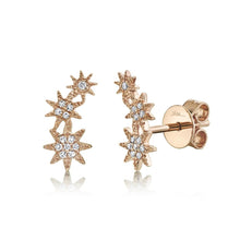 Load image into Gallery viewer, 14k Gold 0.06Ct Diamond Star Earring, available in White, Rose and Yellow Gold
