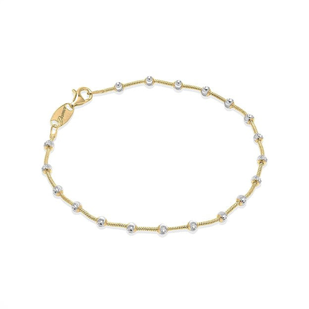 Sterling Silver Gold Plated 7.25 Inch Long Bracelet