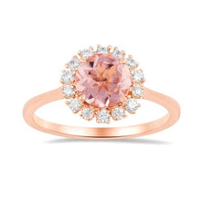Load image into Gallery viewer, 14k Rose Gold 1.14Ct Morganite, 0.25Ct Diamond Ring

