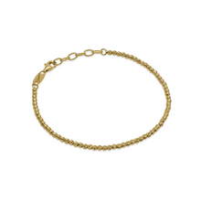 Load image into Gallery viewer, Sterling Silver 7.25 Inch Beaded Bracelet, available in Rhodium Plated and Gold Plated
