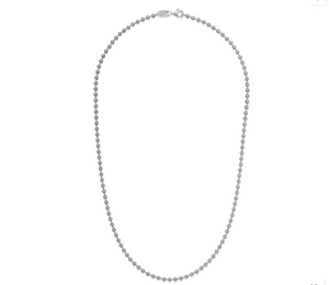 Sterling Silver Rhodium Plated 18 Inch Beaded Necklace