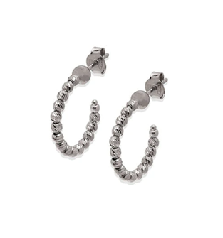 Sterling Silver 25MM Hoop Earring, available in Rhodium Plate and Gold Plate