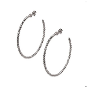 Sterling Silver Rhodium Plated 45MM Hoop Earring