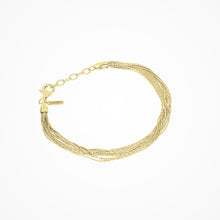 Load image into Gallery viewer, Sterling Silver Gold Plated 10 Strand bracelet 7.25 Inch Long
