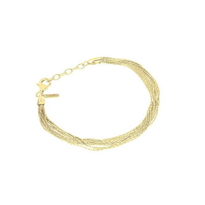 Sterling Silver Gold Plated 10 Strand bracelet 7.25 Inch Long