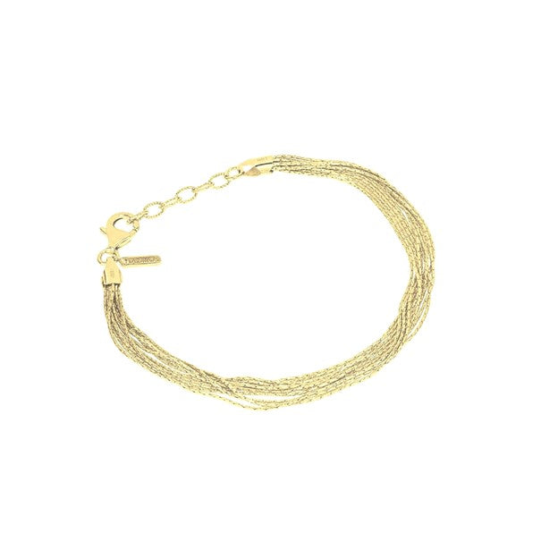 Sterling Silver Gold Plated 10 Strand bracelet 7.25 Inch Long