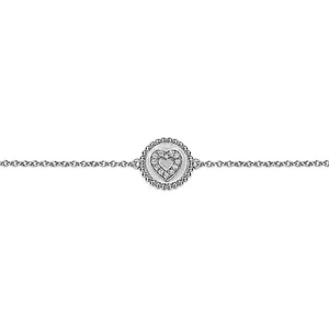Sterling Silver 0.06Ct Diamond Bujukan Heart Bracelet