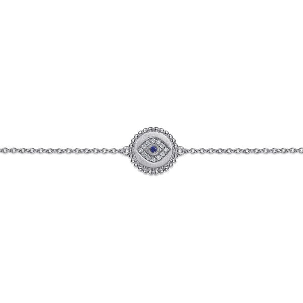 Sterling Silver Diamond And Blue Sapphire Bujukan Mystic Eyes Bracelet