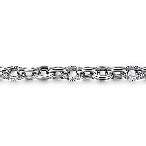 Sterling Silver Bujukan Link Chain Tennis Bracelet 7.5 Inch Long