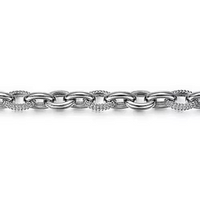 Load image into Gallery viewer, Sterling Silver Bujukan Link Chain Tennis Bracelet
