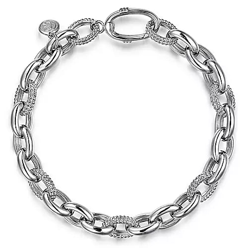 Sterling Silver Bujukan Link Chain Tennis Bracelet