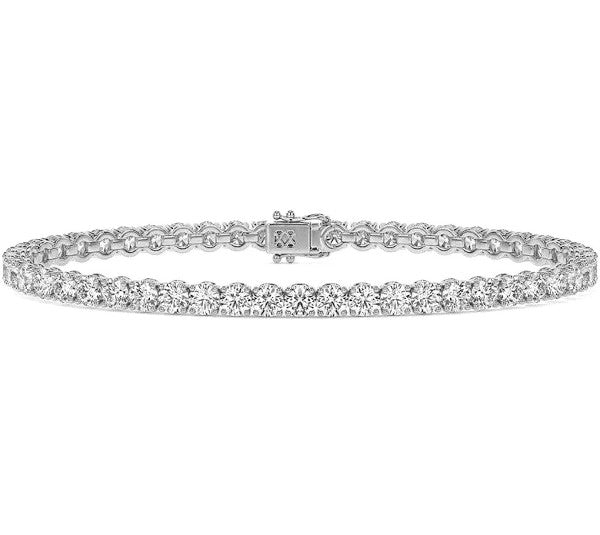 14k White Gold 3.00Cts Lab Grown Diamond Tennis Bracelet with 64 Diamonds