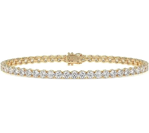 14k Yellow Gold 3.00Ct Lab Grown Diamond Bracelet with 64 Diamonds