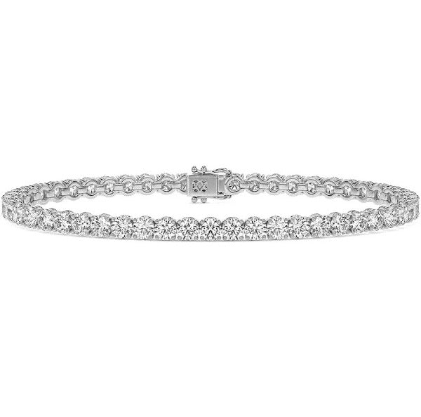 14k White Gold 3.00Cts Lab Grown Diamond Tennis Bracelet with 64 Diamonds