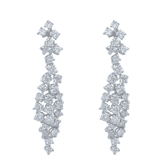 14K White Gold 2.42 Ct Diamond Dangle Earring