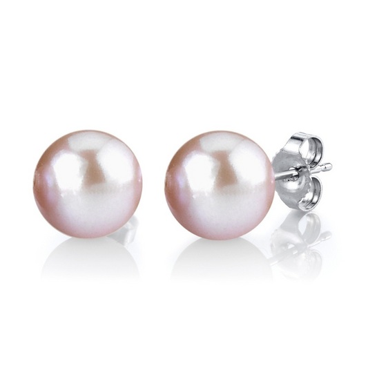 14k Gold 6mm Japanese Culture Pearl Stud Earring, Available in White and Yellow Gold