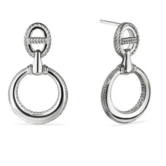 Judith Ripka Sterling Silver Vienna Door Knocker Earring
