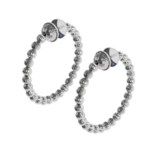 Sterling Silver Rhodium Plated 35MM Hoop Earring
