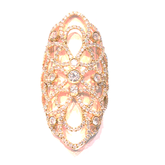 18K Rose Gold 2.16Ct Diamond Shield Ring