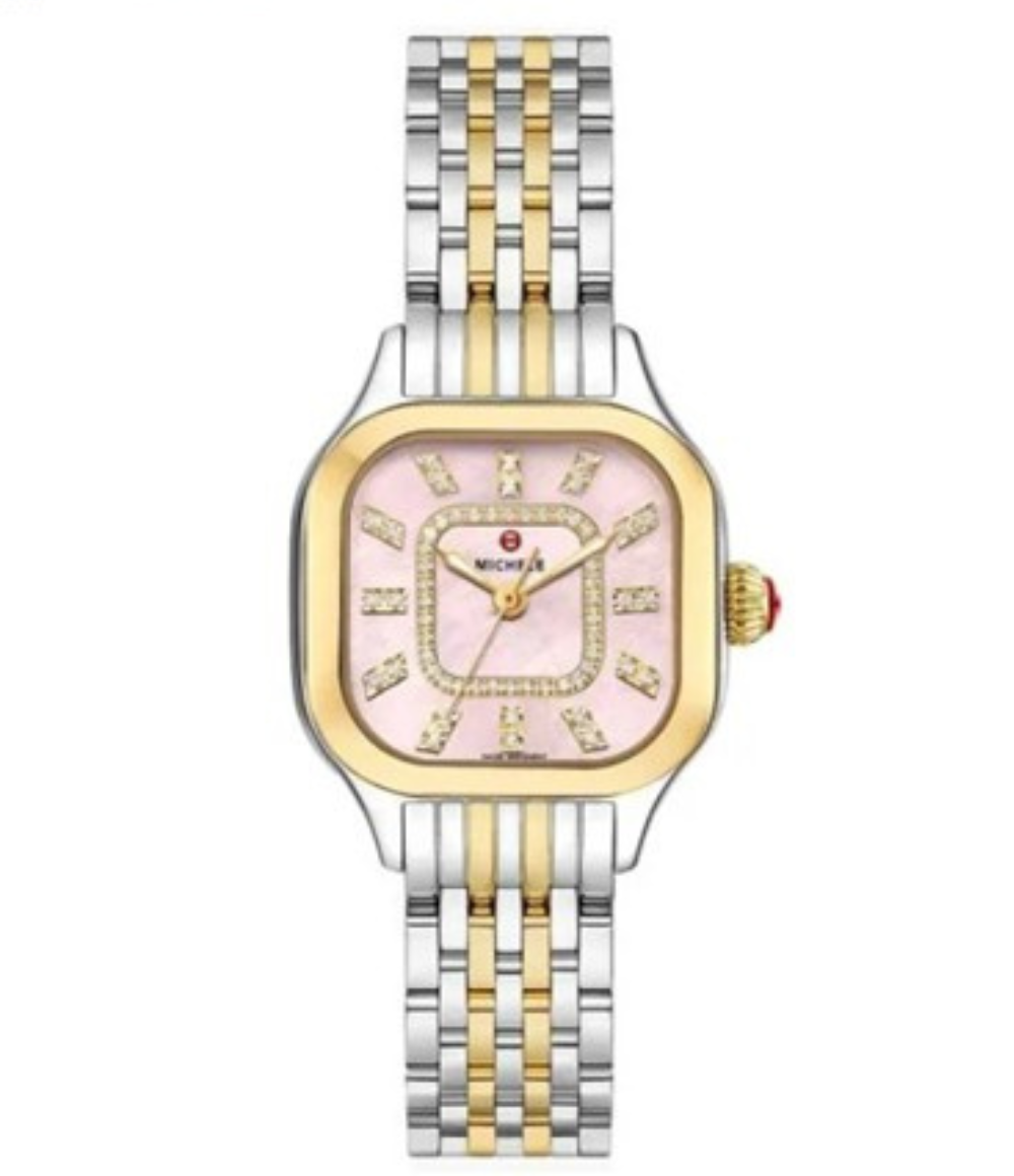 Michele Meggy 18k Gold Plated MOP Diamond Dial