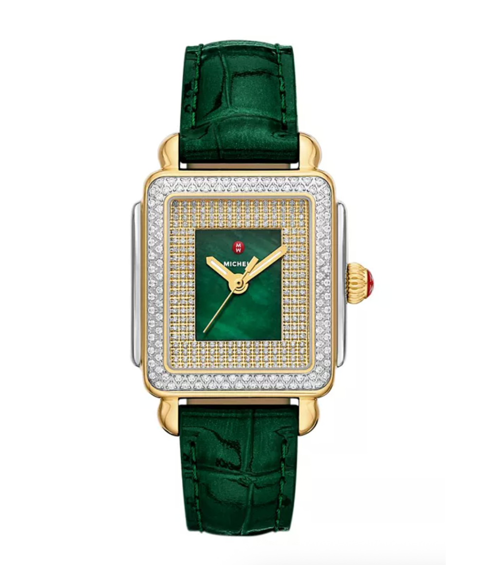 Michele Special Edition Deco Madison Mid Pavé Two-Tone 18K Gold-Plated Watch