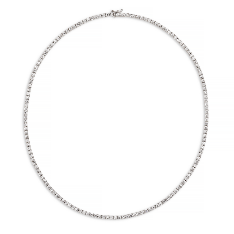 14k White Gold 4.06Cts Diamond Tennis  Necklace with 200 Diamonds