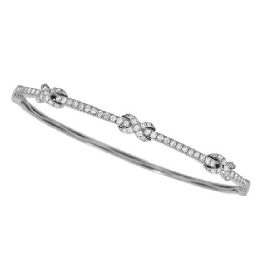 14k White Gold 1.26 Cts. Diamond Bangle Bracelet