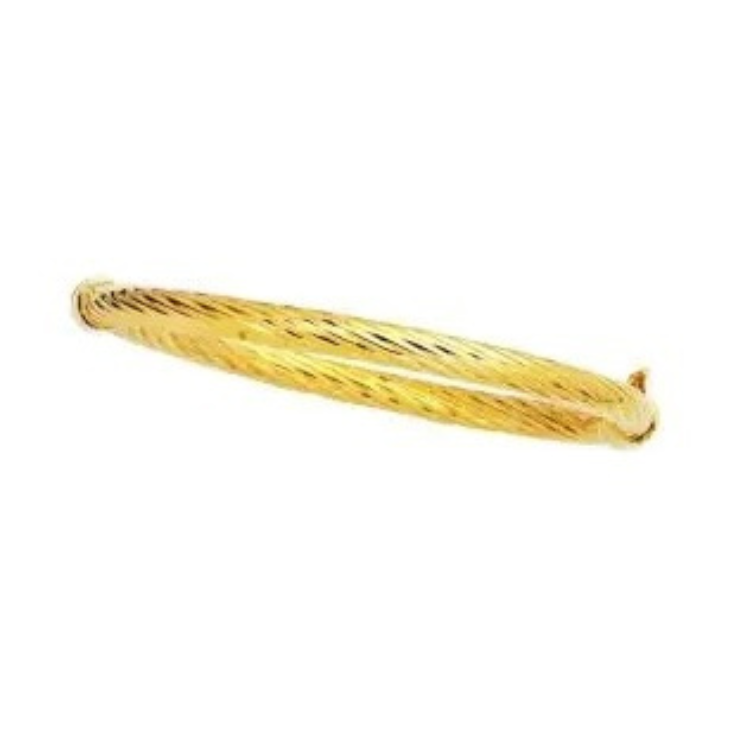 14K Yellow Gold 7" Twist Bangle