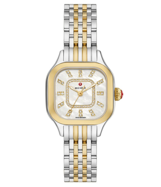 Michele Meggie Two-Tone 18K Gold-Plated Diamond Dial Watch