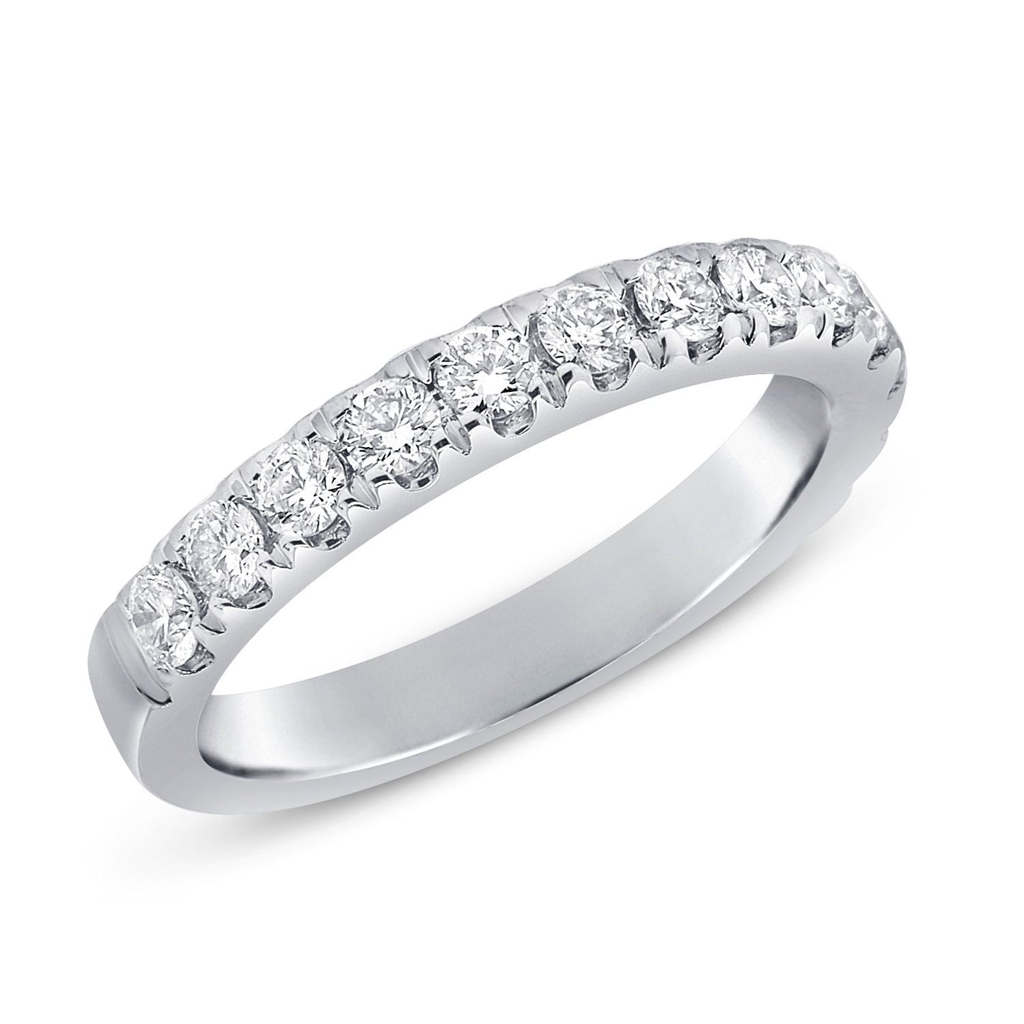 14k White Gold 0.89Ct Diamond Band