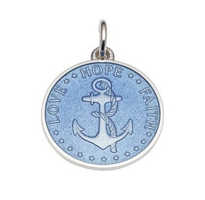 Sterling Silver Enamel Anchor Round Medal