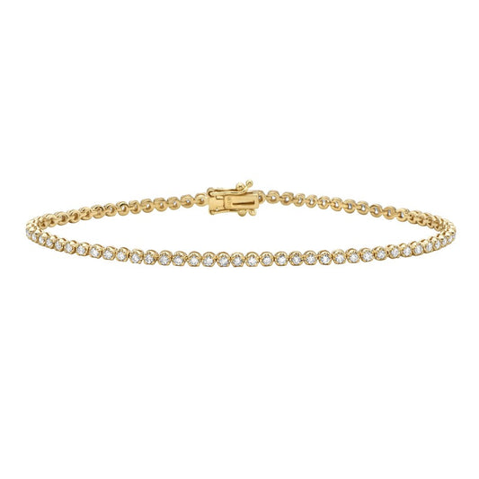 14k Yellow Gold 1.00Ct Diamond Bracelet with  72 Diamonds