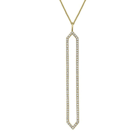 14k Yellow Gold 0.82Ct Diamond Drop Pendant