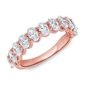 14k Gold 2.01Ct Diamond Band with 11 Oval Diamonds, available in White, Rose and Yellow Gold