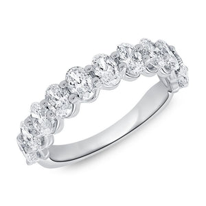 14k Gold 2.01Ct Diamond Band with 11 Oval Diamonds, available in White, Rose and Yellow Gold