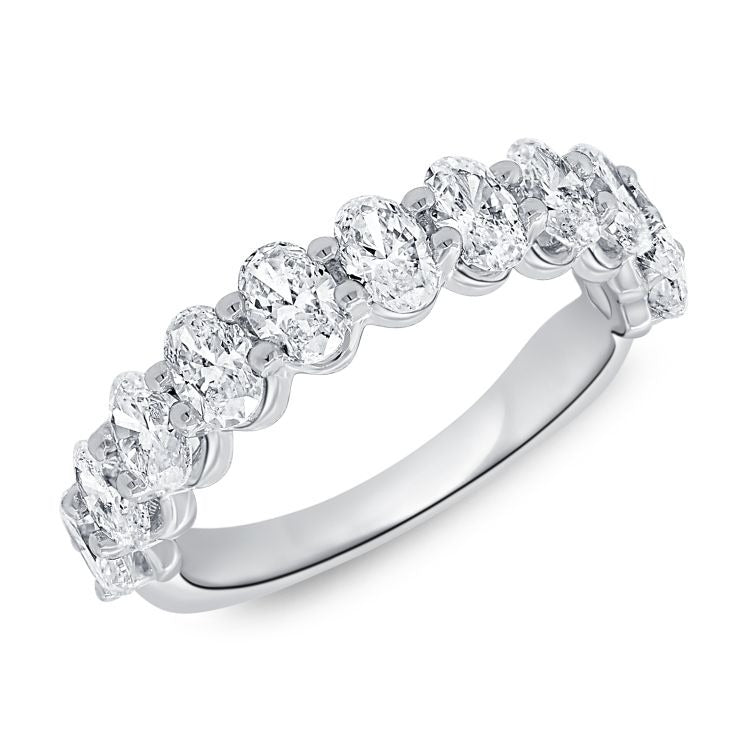 14k Gold 2.01Ct Diamond Band with 11 Oval Diamonds, available in White, Rose and Yellow Gold