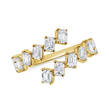 Load image into Gallery viewer, 14k Gold 1.84Ct Diamond By-Pass Band with 12 Emerald Cut Diamonds, available in White, Rose and Yellow Gold
