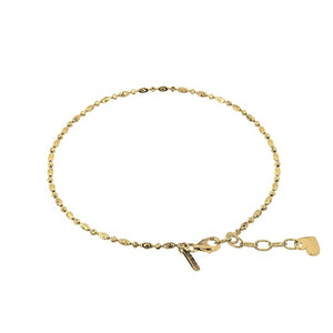 Sterling Silver Gold Plated  Alternating Large and Small Beaded Anklet