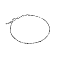 Sterling Silver Rhodium Plated Design Mirror Beaded bracelet 7.25 Inches