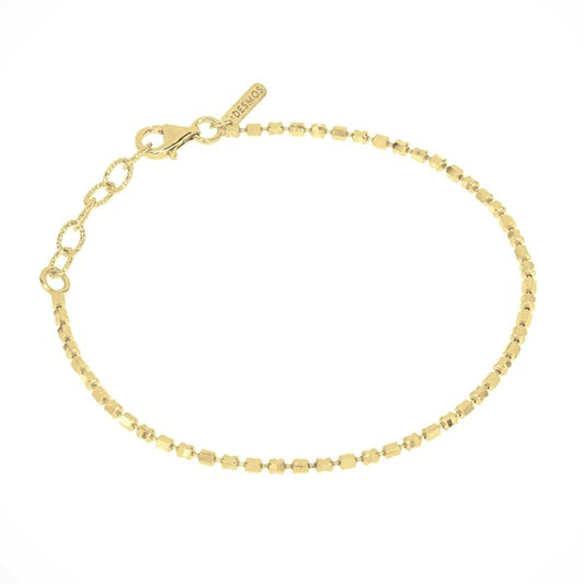 Sterling Silver Gold Plated Beaded Bracelet 7.25 Inch Long